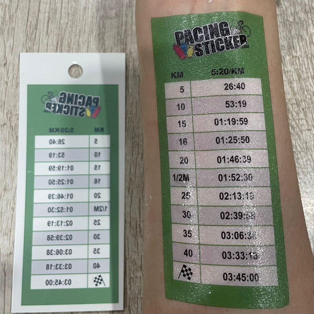 Marathon Pacing Tattoo